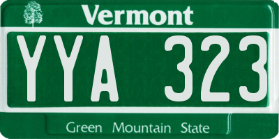 VT license plate YYA323