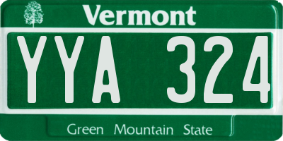 VT license plate YYA324