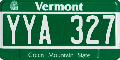 VT license plate YYA327