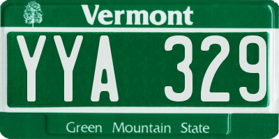 VT license plate YYA329