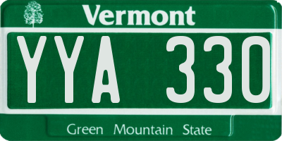 VT license plate YYA330