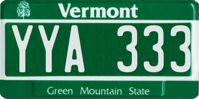 VT license plate YYA333