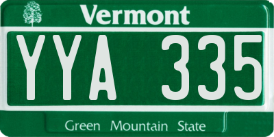 VT license plate YYA335