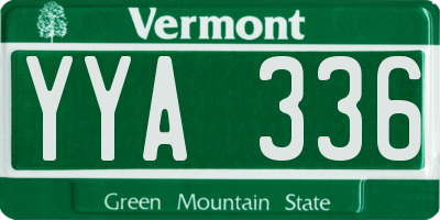 VT license plate YYA336