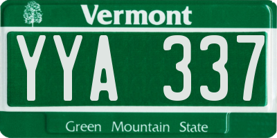 VT license plate YYA337