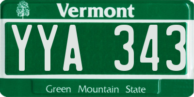 VT license plate YYA343