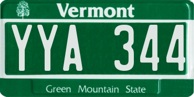 VT license plate YYA344