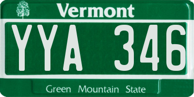 VT license plate YYA346
