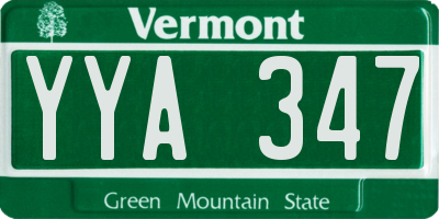 VT license plate YYA347