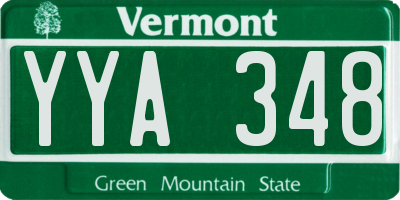 VT license plate YYA348