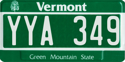 VT license plate YYA349