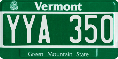 VT license plate YYA350