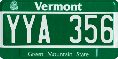 VT license plate YYA356