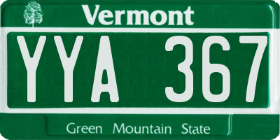 VT license plate YYA367
