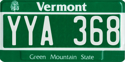 VT license plate YYA368