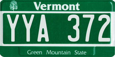 VT license plate YYA372