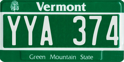VT license plate YYA374