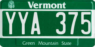 VT license plate YYA375