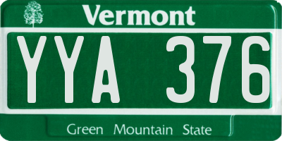 VT license plate YYA376