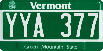 VT license plate YYA377