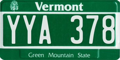 VT license plate YYA378