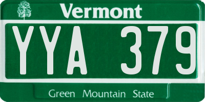 VT license plate YYA379