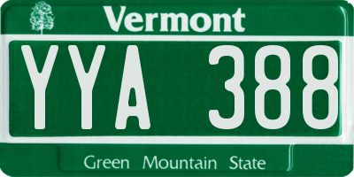 VT license plate YYA388