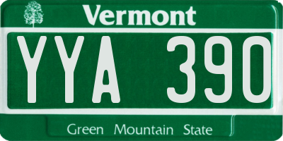 VT license plate YYA390