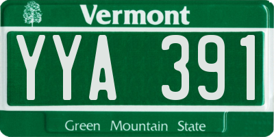 VT license plate YYA391