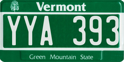 VT license plate YYA393