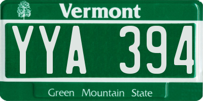 VT license plate YYA394