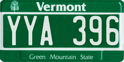 VT license plate YYA396