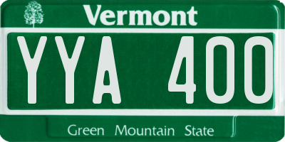 VT license plate YYA400
