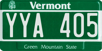 VT license plate YYA405