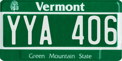 VT license plate YYA406