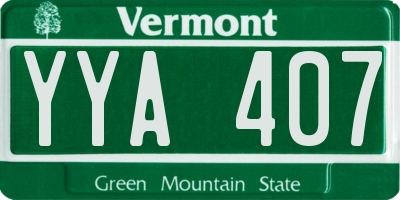 VT license plate YYA407