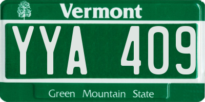 VT license plate YYA409