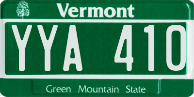 VT license plate YYA410