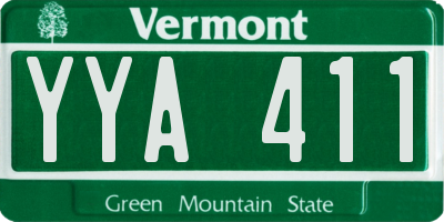 VT license plate YYA411