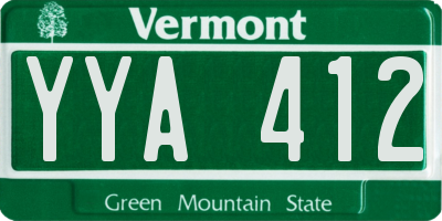 VT license plate YYA412