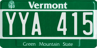 VT license plate YYA415
