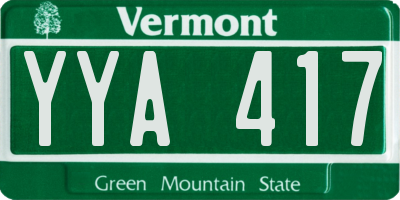 VT license plate YYA417