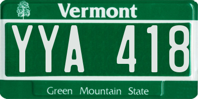 VT license plate YYA418