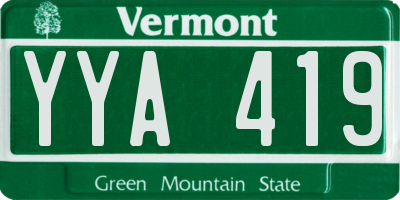 VT license plate YYA419
