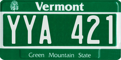 VT license plate YYA421