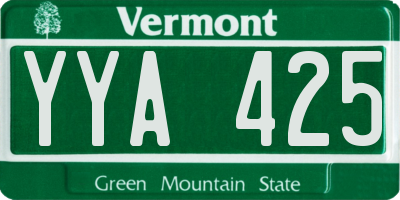 VT license plate YYA425
