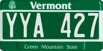 VT license plate YYA427