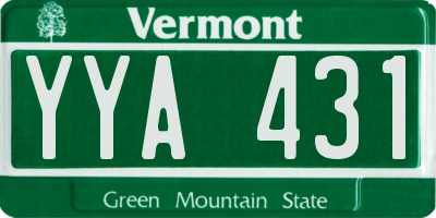 VT license plate YYA431