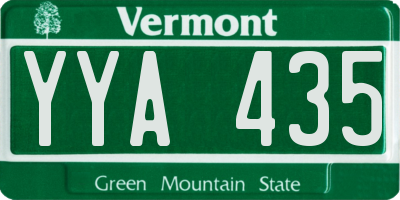 VT license plate YYA435