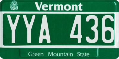 VT license plate YYA436